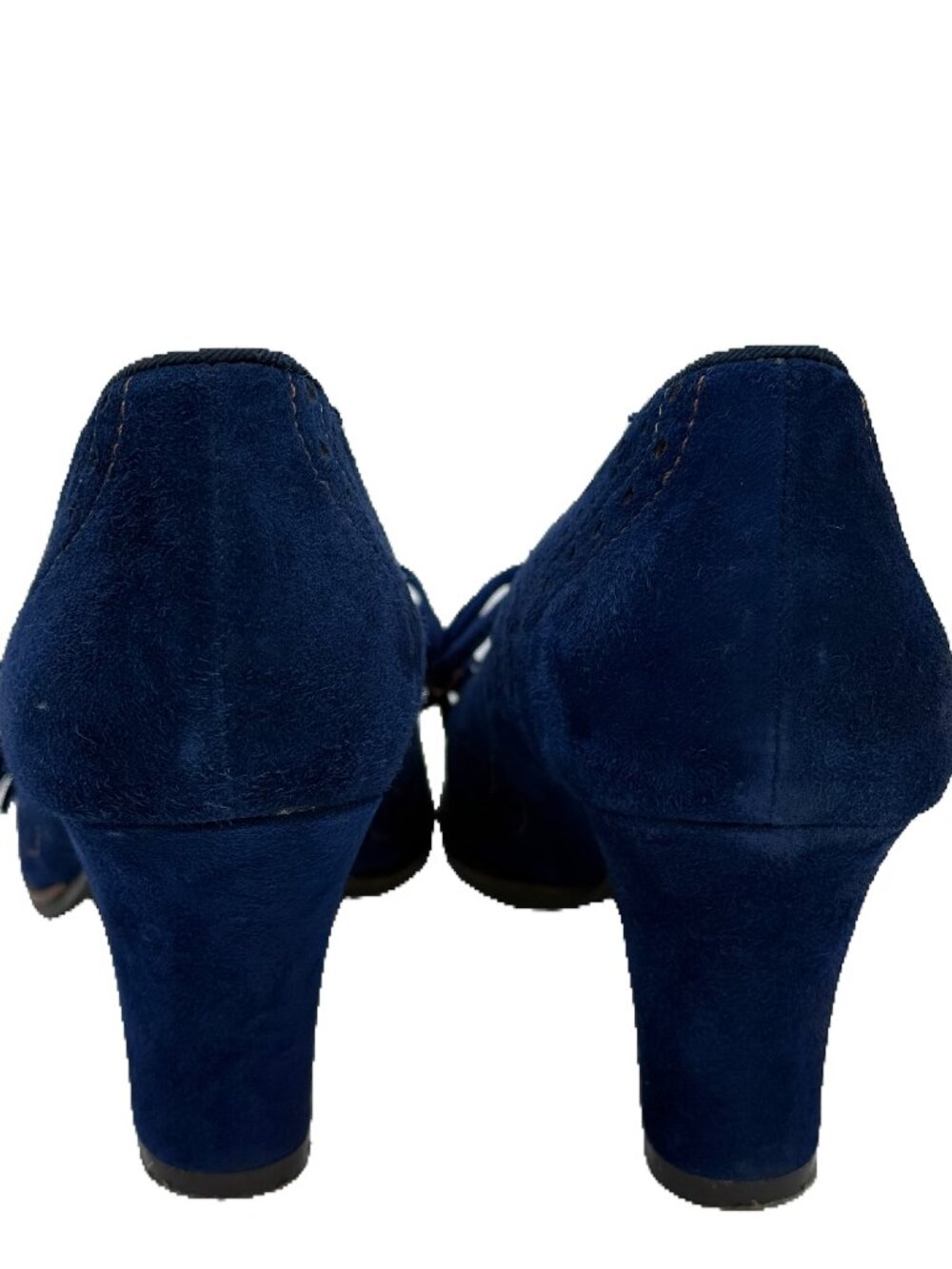 Miss L-FIRE Navy Suede Perforated Tassel Mary Jane Block Heels Size 38 - Picture 6 of 9